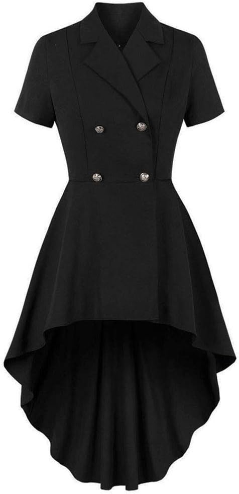 Nihsatin Women's Double Breasted Victorian Steampunk Blazer Coat Jacket with Lace Hem …
