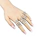 UHANGETH 13pcs Retro Rings Hollow Carved Flowers Joint Knuckle Rings Sets (Silver)