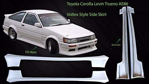 FRP Toyota Corolla Levin Trueno AE85 AE86 Voltex Side Skirt 1 Pairs Fibre OEM