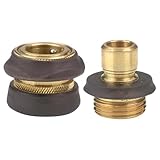 Gilmour 100049096 9QC Brass Hose Quick Connector Set, 1 Pack, Black