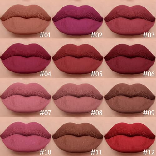 2PCS NUDE COLOR MATTE LIQUID LIPSTICK AND LIP LINER PENCIL SETS, HIGH PIGMENTED RETRACTABLE LIPLINER FOR DAILY MAKEUP, WOMEN LONG LASTING SMUDGE PROOF LIPSTICK AND LIP LINERS COMBO PENCIL