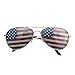 American USA Flag Design Metal Frame Aviator Unisex Sunglasses with Print Patterned Lens for Sun Protection, Driving, Eye Wear by Super Z Outlet