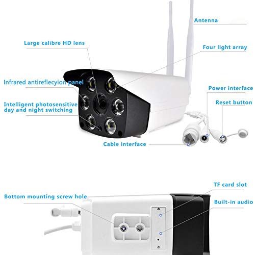 Heitaisi 1080P Full HD Outdoor Wireless WiFi IP Camera,Two-way Audio, Wide Viewing Angle, Weatherproof And Motion Detection With Night Vision Security Camera Remote viewing compatible with IOS Android - Thumbnail 3
