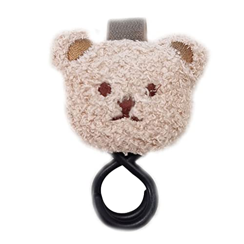 Cartoon Plush Bear for Baby Stroller Hook Multifunctional Hanger Wheelchair Car Clip for Diaper Pouch Groceries Purse Clothing Shopping Cart Accessories Stroller Clips for Diaper Bag