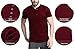 MODCHOK Men's Short Sleeve Henley T Shirt Round Neck Button Slim Fit Tops Blouse 1Wine Red S