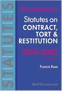 Statutes On Contract Tort Amp Restitution 2004 2005