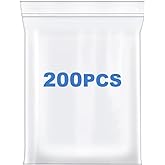 Somoga 200 PCS 3" x 4" Thick 4 Mil Small Clear Zip Poly Bags Plastic Reclosable Zip Seal Lock Bags Heavy-Duty Necklace Ring Coin Beads Jewelry Pill Zipper Bag