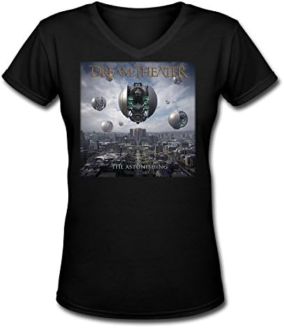 JINLILAI Women's Dream Theater The Astonishing Cotton V Collar T Shirt,M,Black
