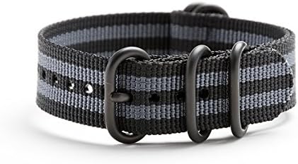 Touch The Sky Zulu Ballistic Nylon Belt Band Type Nato 18mm Black Military Watch Strap 5 Ring PVD - and Spring Bar Remover #Zu5pv 1018
