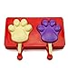 Mirenlife 2 Cavities Silicone Cute Ice Pop Mold with Lid, Ice Cream Bar Mold Popsicle Mold DIY Ice Cream Maker with 20 Wooden Sticks (Paw)