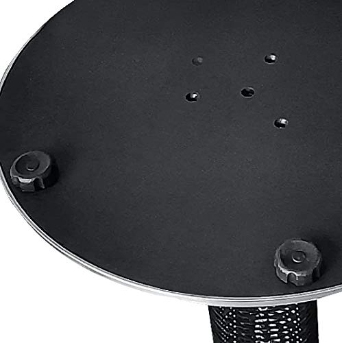 Skypatio Bistro Table Infrared Electric Outdoor Heater,Patio Heating Tower with Golden Tube LED Lights,Stainless Steel,360 Degrees of Radiant Heat,1500W