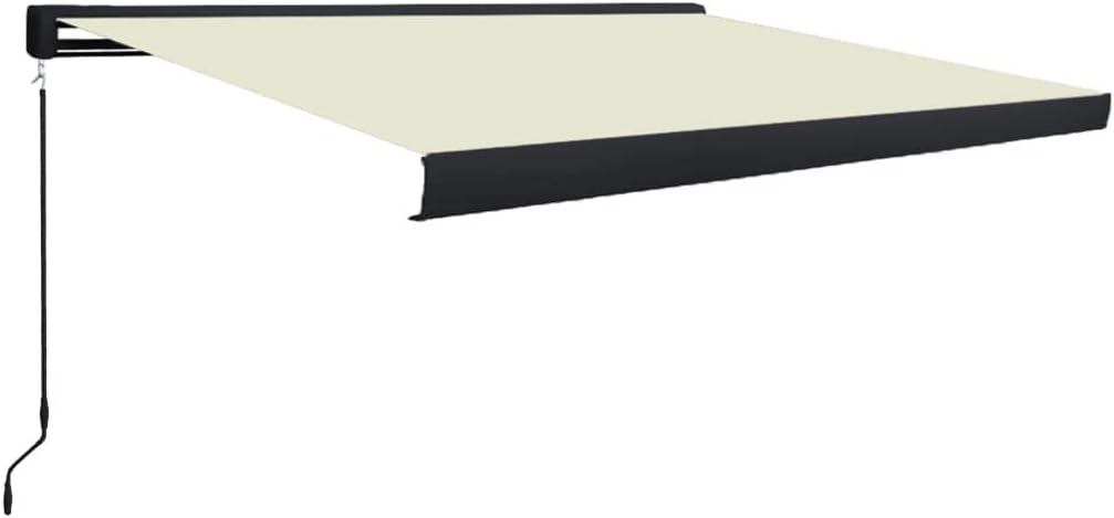 vidaXL Kassettenmarkise Manuell Gelenkarmmarkise Markise Vollkassettenmarkise Sonnenschutz Garten Terrasse Balkon 300x250cm Creme Alu