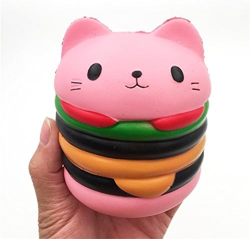 do1n Jumbo Slow Rising Squishies Scented Squishy Squeeze Toy Reliever Stress Gift Cat Burger (Pink)