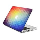 Unik Case Rainbow Gradient Ombre Triangular Galore Graphic Ultra Slim Light Weight Matte Rubberized Hard Case Cover for Macbook Pro 13