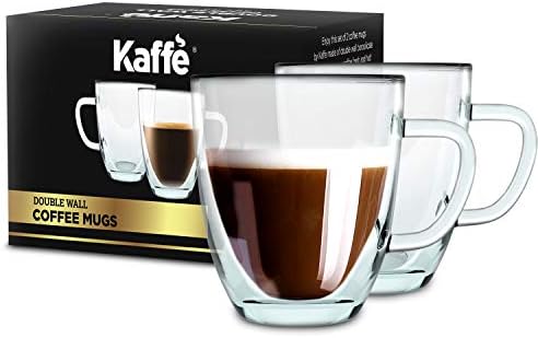 Kaffe 16oz Glass Coffee Mugs