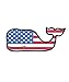3X VINEYARD VINES Whale Vinyl Stickers - American Flag, Patchwork, Classic Pink - PREPPY 2.0 x 4.5