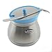 Newness Clear Glass, Stainless Steel and Plastic Sugar Bowl with Lid and Sugar Spoon for Home and Kitchen, 9.4 Ounces(280 Milliliter), Blue