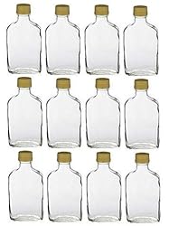 Nakpunar 12 pcs Glass Flask Bottles with Gold