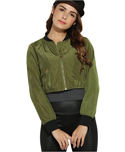 Zaful Womens Bomber Jacket Lightweight Cropped Short Coats With