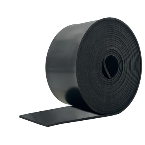 Rubber Strip 50mm(W) x1.5mm(T) x3m(L) Neoprene Rubber Sheet Solid Rubber Rolls for DIY, Washers, Crafts, Pads, Flooring Protection, Supports, Leveling, Weather Seal — image 1