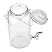 4 Liter/ 1 Gallon Mason Jar Drink Dispenser - Glass Beverage Dispenser with Spigot, Bail Lid Closure and Steel Handle