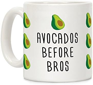 Avocados Before Bros White 11 Ounce Ceramic Coffee Mug by LIJUAN