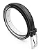 Belle Donne Belt Women, Silver Polished Buckle, Thin Black Belt Women For Fine Dresses, Classy Style Large, Black