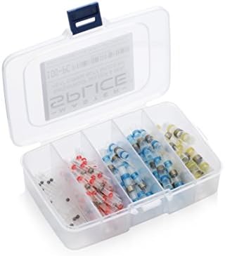 MASTER SPLICE: 100 PCS Waterproof Solder &amp; Seal Heat Shrink Butt Splice Kit - Wire Connector Terminal Set Marine Automotive Grade