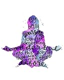 By Being Yourself 8x10 Inch Inspirational Quotes Wall Decor Print Pink and Purple Art Prints Inspirational Gifts for Friends Meditation