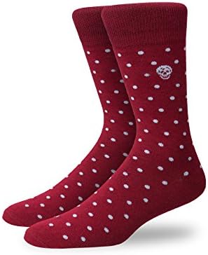 Origin Ties Mens Cotton Compression Casual Dot Crew/Dress Socks Red