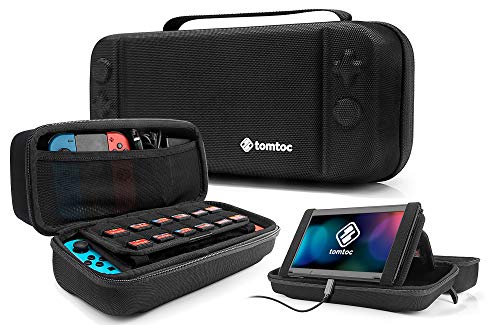 Hard Storage Case Compatible with Nintendo Switch, tomtoc Original Protective Hardshell Travel Handle Case Carrying Bag Cover fit Nintendo Switch Console and Accessories, 24 Game Card Slots
