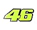 2pcs Reflective Fluorescent Yellow VALENTINO ROSSI 46 MotoGP Racing 6