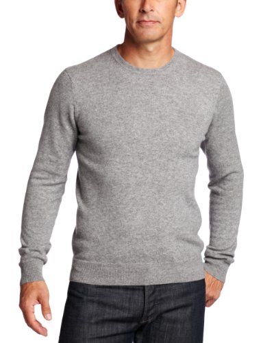 Williams Cashmere Men's 100% Cashmere  Long Sleeve Crew Neck Sweater, Heather Grey, XX-Large
