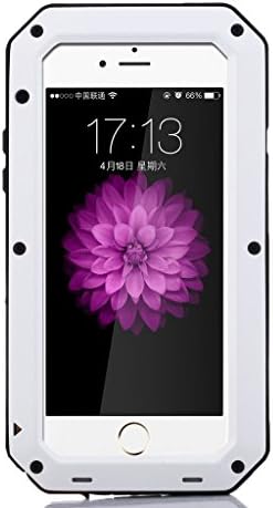iPhone SE Case,LISANA Gorilla Glass Luxury Aluminum Alloy Protective Metal Extreme Shockproof Military Bumper Heavy Duty Cover Shell Case Skin Protector for Apple iPhone 5/5S/SE (White)