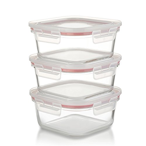 Komax Oven Safe Square Glass Food Storage Containers Microwave