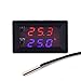Temperature Gauge Sensor for Car, Icstation DC 12V Programmable Temperature Controller Dual LED Display -58℉ to 230℉ Thermostat Regulator with NTC Waterproof Probe Digital Thermometer for Reptile Tank
