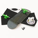 Peoples Republic 32mm Black Complete Wooden Fingerboard w Nuts Trucks - Basic Bearing Wheels
