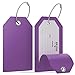 Shacke Large Luggage Tags (2pcs) with Privacy Cover and Steel Loops (Purple)