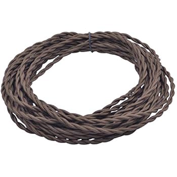 32.8ft Brown Twisted 18/2 Rayon Covered Wire,HESSION Antique Industrial Electrical Cloth Cord,Vintage Style Lamp Cord Strands