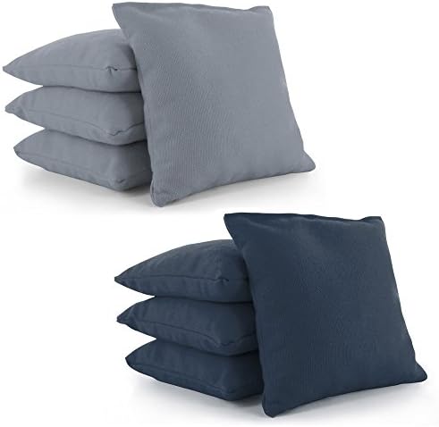 Cornhole Bags Set of 8 by Tailor Spot Corn-Filled ACA Regulation 25+ Colors (Navy-Gray)