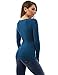 PattyBoutk Women V Neck Ruched Long Sleeve Blouse (Dark Azure Medium)