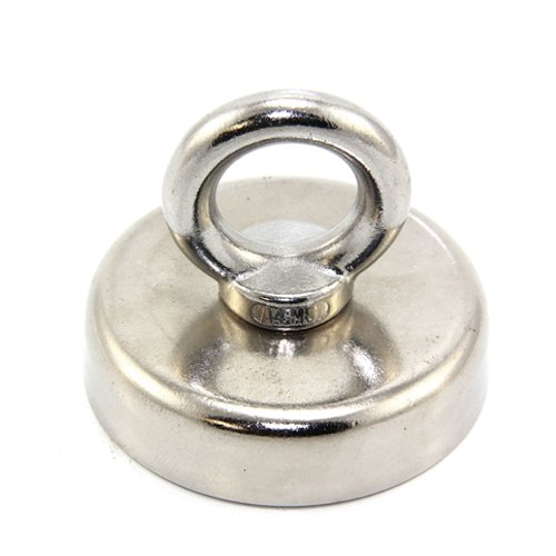 Magnet Experts F4MB60M8-EYE-1 Neodymium Clamping Magnet with M8 Eyebolt,Silver
