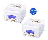 Sistema Klip It Lunch Cube to Go Food Container, 47.3-Ounce (2)