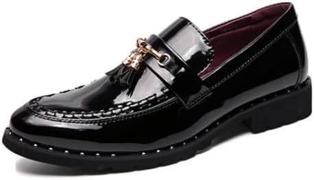Lamasini Bull LEATHER Men\'s Loafer‎ Dress Shoes Wedding Prom Formal 10 Black Amazon.com: Men main image 3