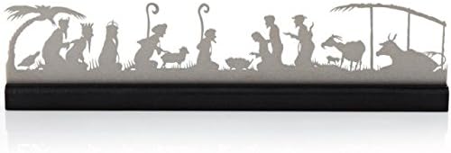 Valerie Atkisson Modern Mantel Silhouette Nativity Brushed Steel