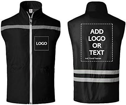 NICTIME Custom Work Reflective Vest Design Your Own Add Logo or Text Printing For Women Men Travel Vests Unisex
