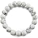 INBLUE Women,Men's 10mm Energy Bracelet Link Wrist Energy Stone White Howlite Turquoise Buddha Mala Bead Elastic