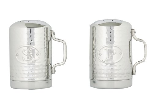 Old Dutch Stainless Steel Hammered Stovetop Salt and Pepper Set, 4-1/4-Inch