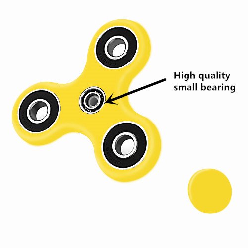 CASOFU Tri-Spinner Fidget Spinner Toy Stress Reducer Ceramic Bearing - Perfect For ADD, ADHD, Anxiety, and Autism Adult Children ,Yellow - D