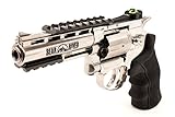 Bear River Refurbished Exterminator 4 Inch Revolver - Chrome Finish - Full Metal CO2 BB/Pellet Gun - Shooot .177 BB Cartridges Included